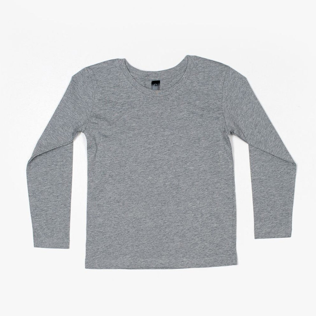 CB Clothing The Australian Cotton Tee | Kids | Long Sleeve Grey Marle Shirts & Tops