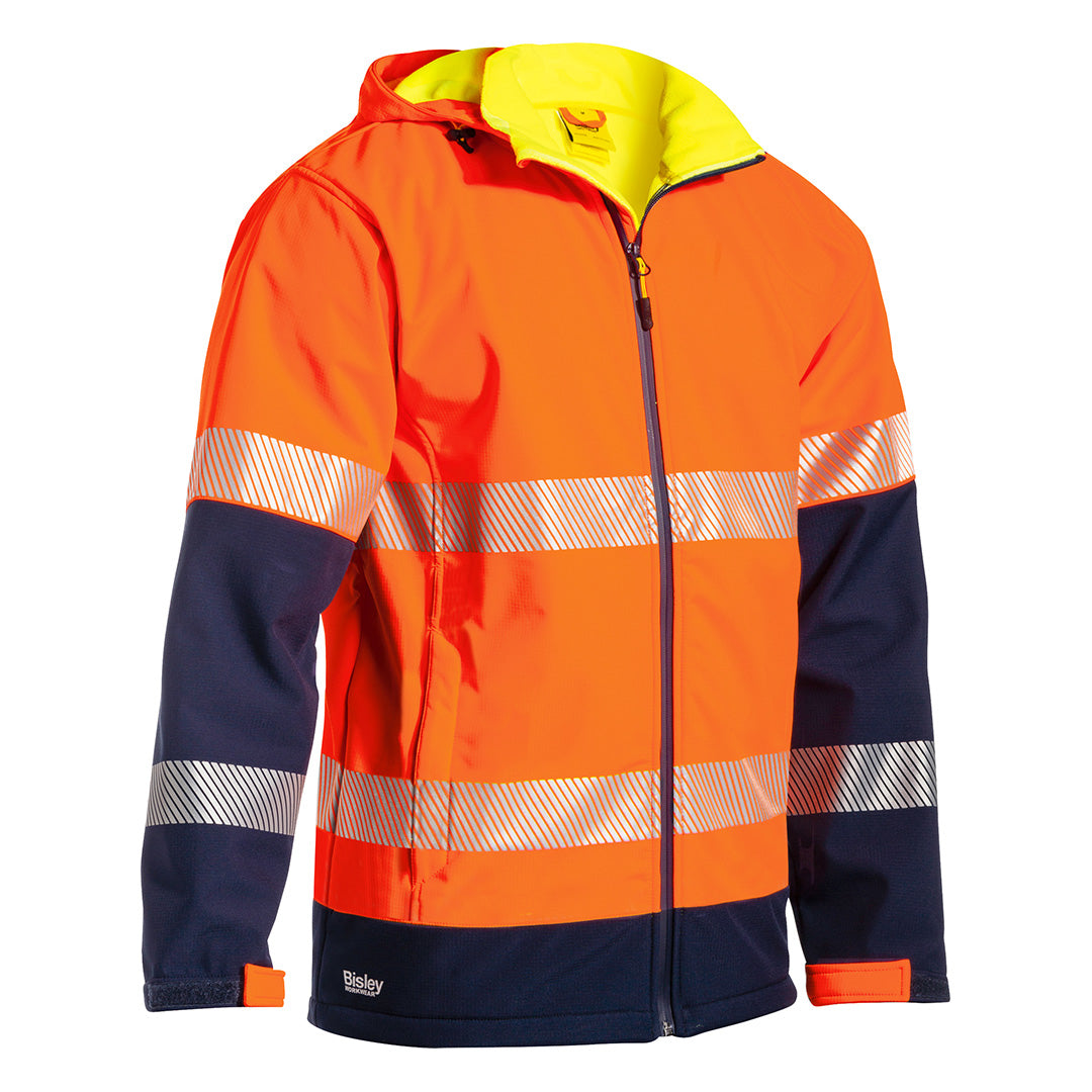 Bisley The Taped Ripstop Bonded Fleece Jacket | Hi Vis | Mens Orange/Navy Coats & Jackets