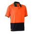 Bisley The Hi Vis Polyester Mesh Polo | Short Sleeve | Mens Orange/Navy Shirts & Tops