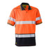 Bisley The Hi Vis Polyester Mesh Taped Polo | Short Sleeve | Mens Orange/Navy Shirts & Tops