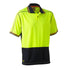 Bisley The Hi Vis Polyester Mesh Polo | Short Sleeve | Mens Yellow/Navy Shirts & Tops