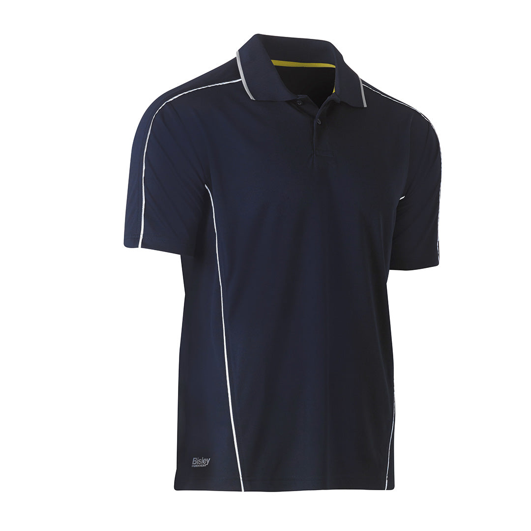 Bisley The Cool Mesh Polo | Reflective Piping | Mens Navy Shirts & Tops