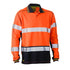 Bisley The Hi Vis Taped Polyester Mesh Polo | Long Sleeve | Mens Orange/Navy Shirts & Tops