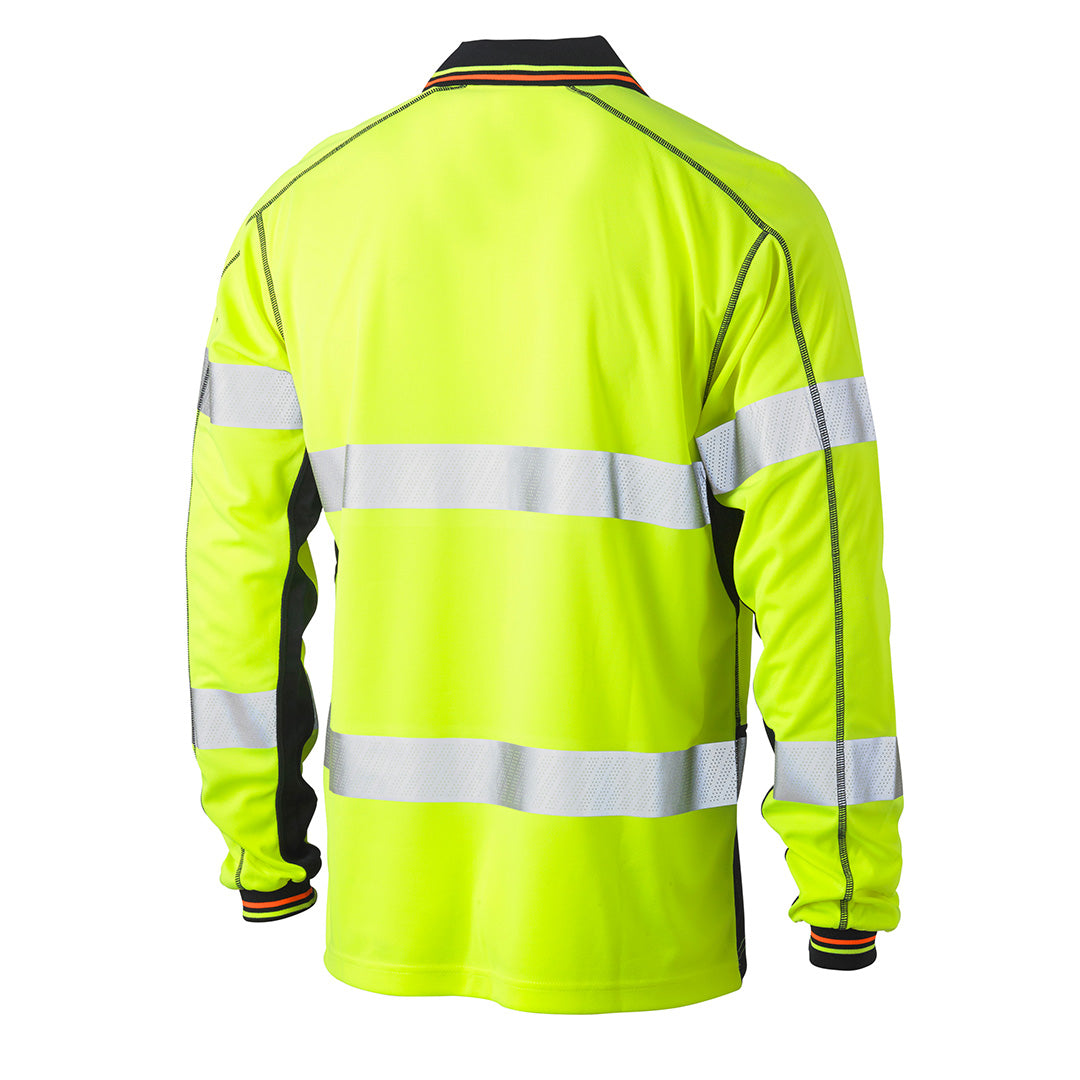 Bisley The Hi Vis Taped Polyester Mesh Polo | Long Sleeve | Mens Shirts & Tops