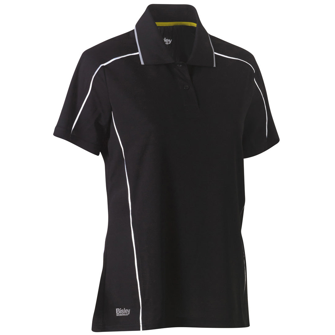 Bisley The Cool Mesh Reflective Polo | Ladies Black Shirts & Tops