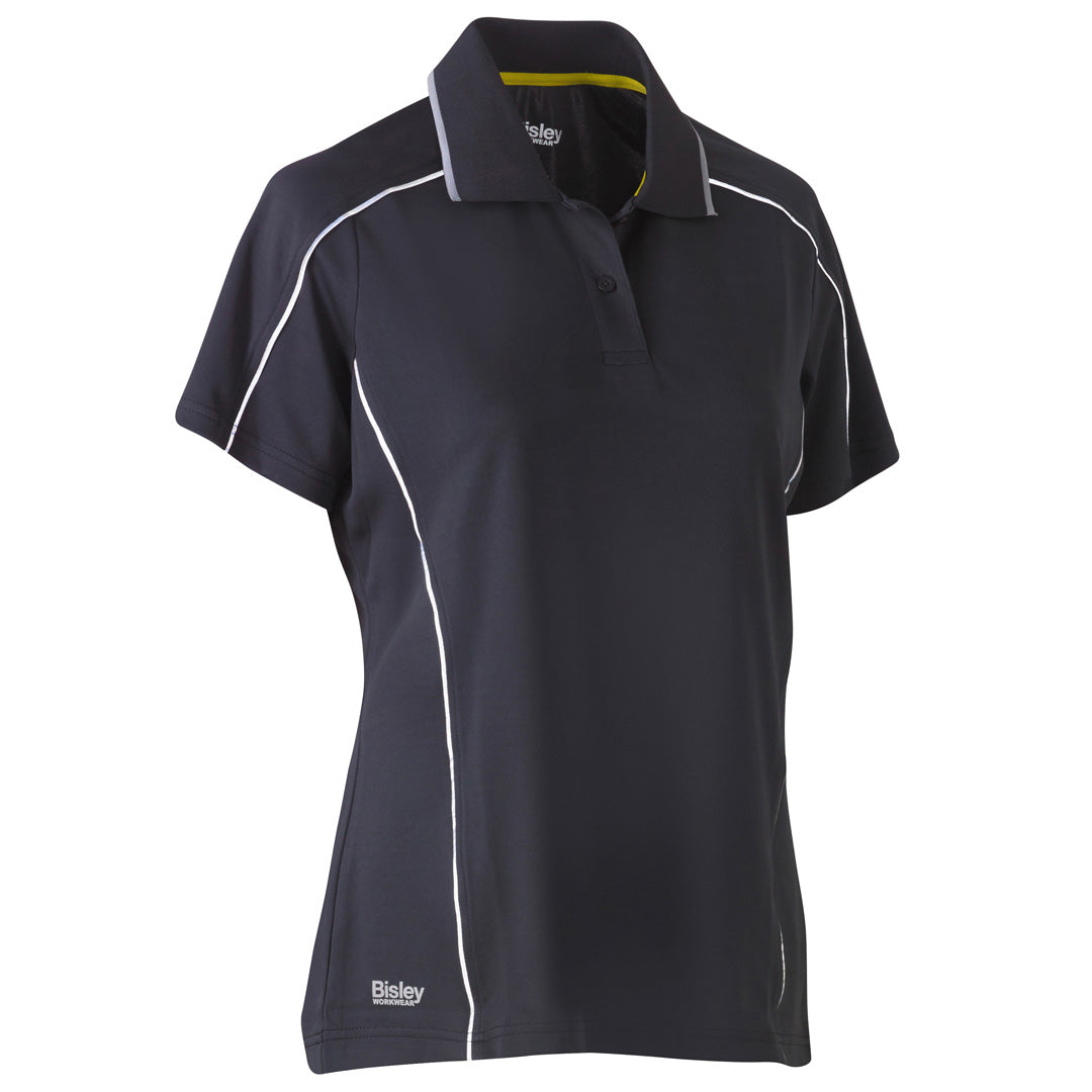 Bisley The Cool Mesh Reflective Polo | Ladies Charcoal Shirts & Tops