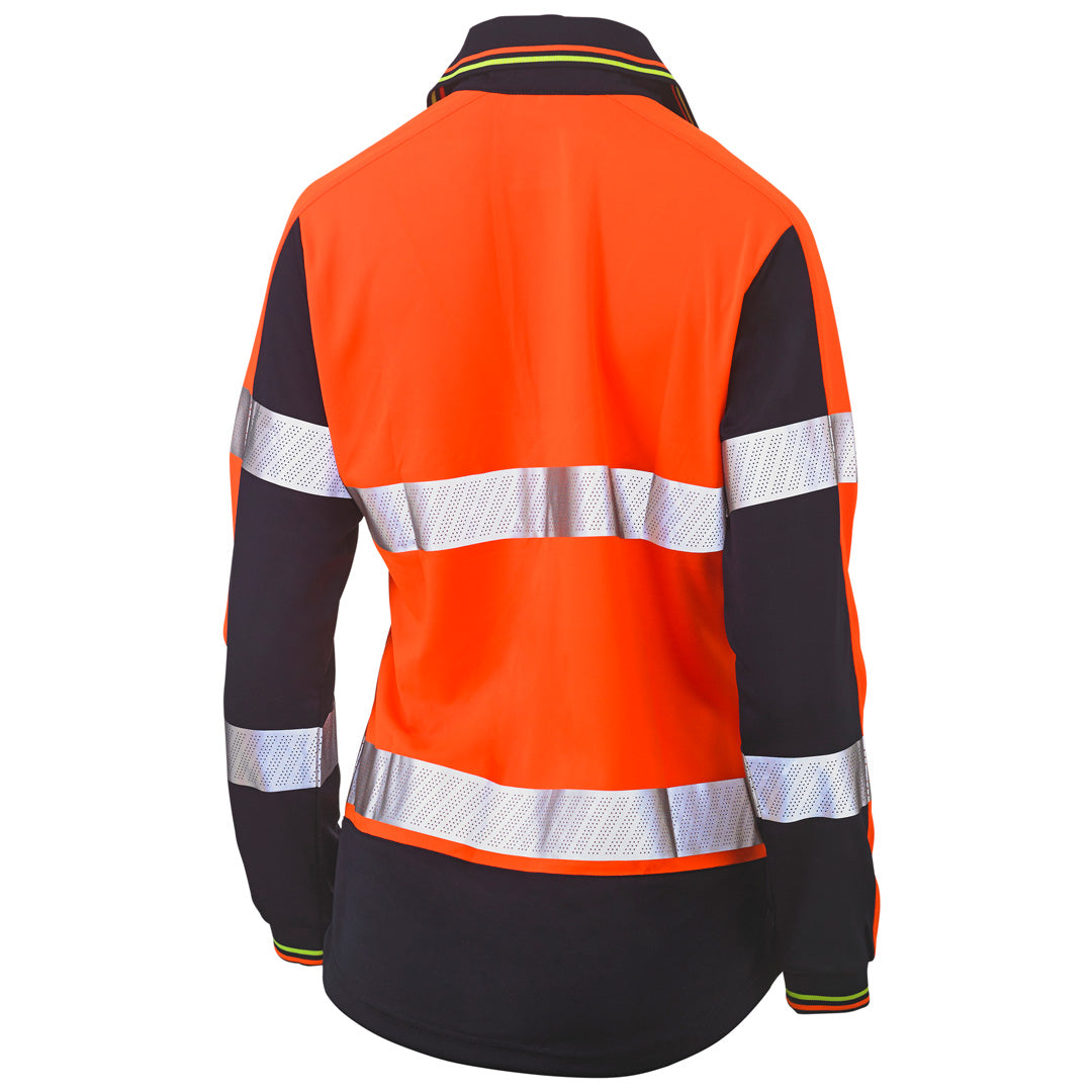 Bisley The Two Tone Taped Hi Vis Polo | Long Sleeve | Ladies Shirts & Tops