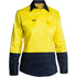 Bisley The Hi Vis Drill Shirt | Day | Long Sleeve | Ladies Yellow/Navy Shirts & Tops