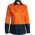 Bisley The Hi Vis Drill Shirt | Day | Long Sleeve | Ladies Orange/Navy Shirts & Tops