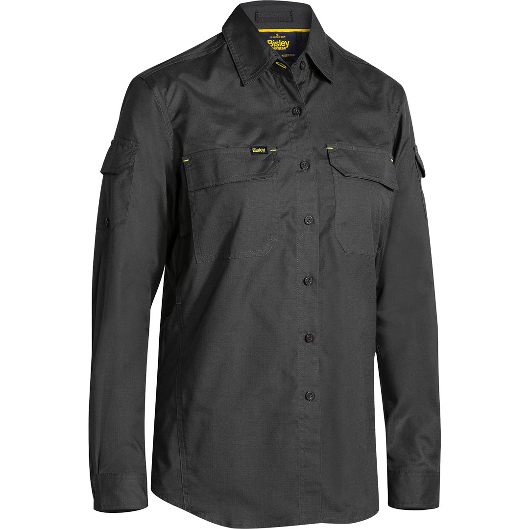 Bisley The X Flow Ripstop Shirt | Ladies Charcoal Shirts & Tops