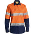 Bisley The X Flow Hi Vis Drill Shirt | Day Night | Long Sleeve | Ladies Orange/Navy Shirts & Tops