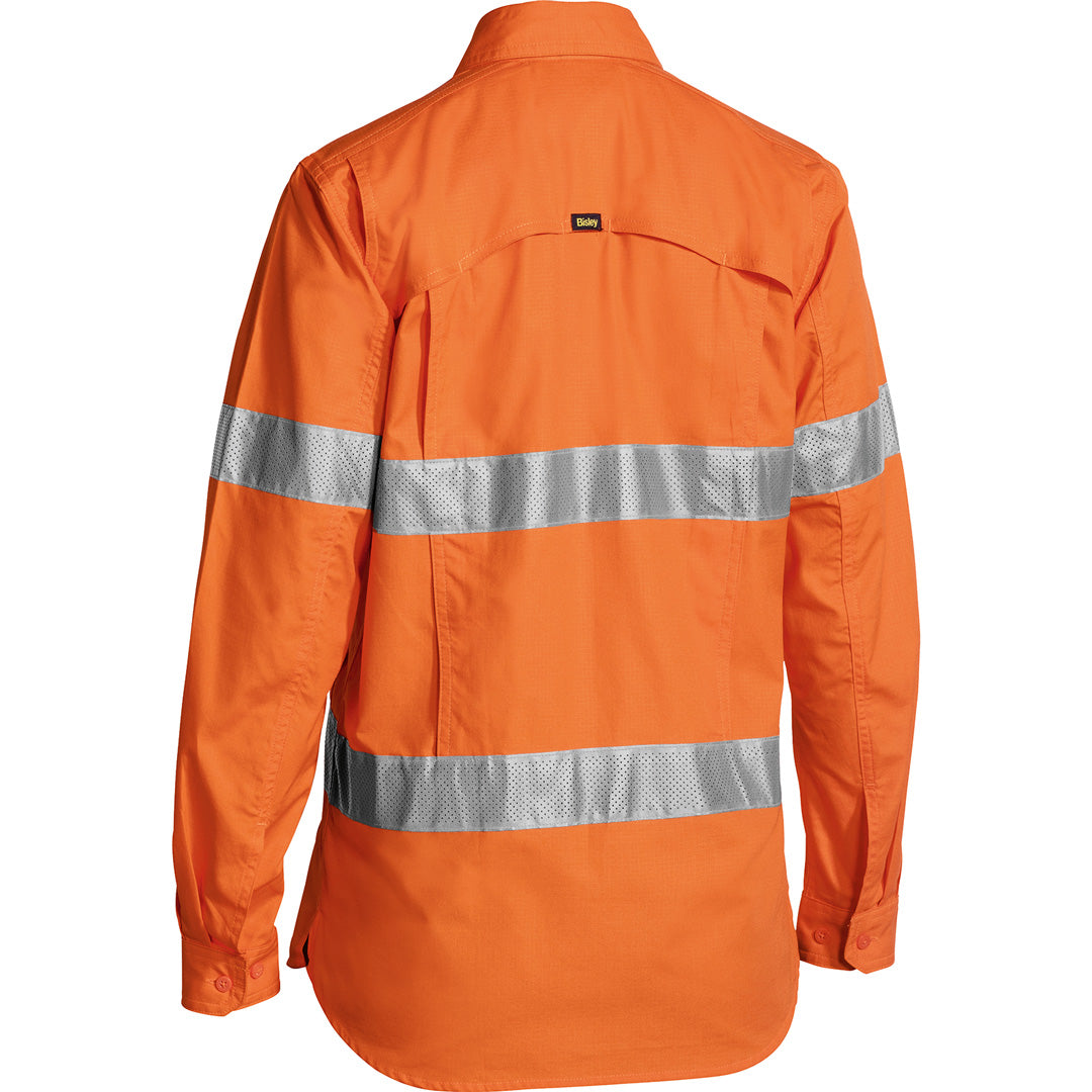 Bisley The Hi Vis X Flow Hoop Shirt | Day Night | Long Sleeve | Ladies Shirts & Tops
