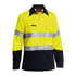Bisley The Taped Hi Vis Plus Flame Resistant Shirt | Long Sleeve | Ladies Yellow/Navy Work Safety Protective Gear