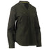 Bisley The V Neck Closed Front Shirt | Ladies Olive Shirts & Tops
