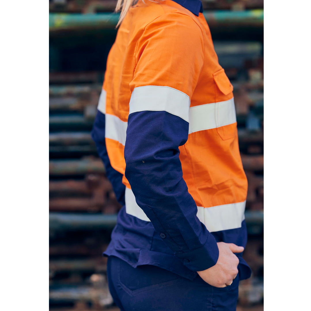 Bisley The V Neck Closed Front Shirt | Day Night | Long Sleeve | Ladies Shirts & Tops