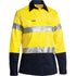 Bisley The Hi Vis Drill Shirt | Day Night | Long Sleeve | Ladies Yellow/Navy Shirts & Tops
