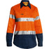 Bisley The Hi Vis Drill Shirt | Day Night | Long Sleeve | Ladies Orange/Navy Shirts & Tops