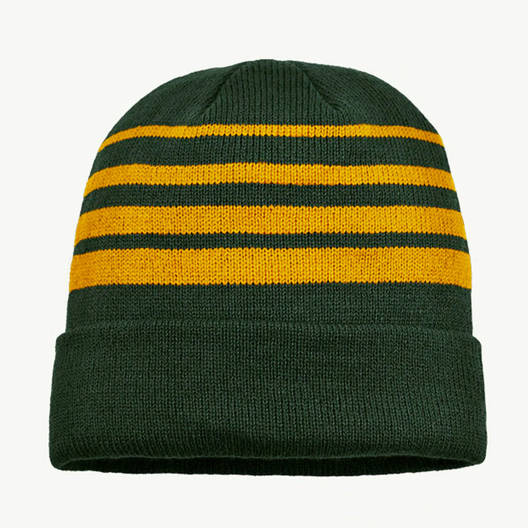 Grace Collection The Multi Stripe Beanie | Unisex Bottle/Gold Hats