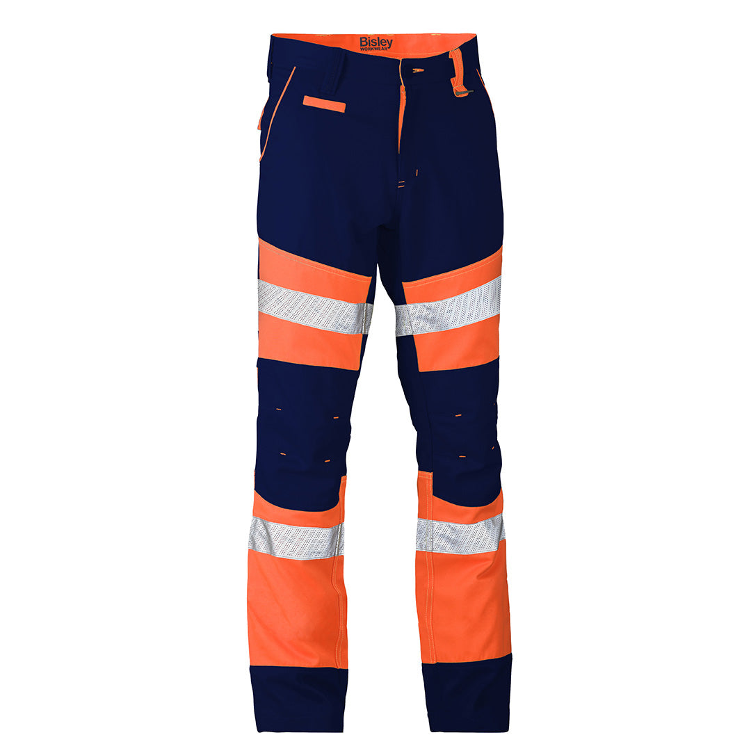 Bisley The Taped Biomotion Two Toned Pant | Mens Orange/navy Work Safety Protective Gear