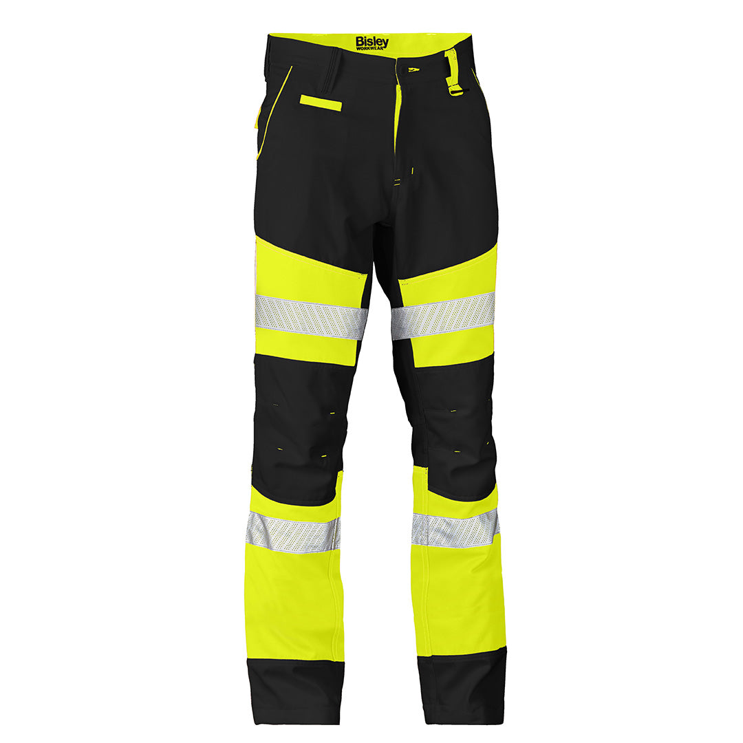 Bisley The Taped Biomotion Two Toned Pant | Mens Yellow/black Work Safety Protective Gear