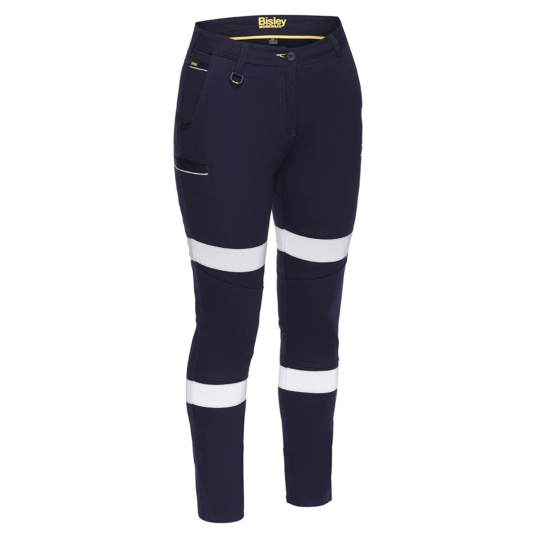 Bisley The Taped Mid Rise Stretch Cotton Pant | Ladies Navy Pants