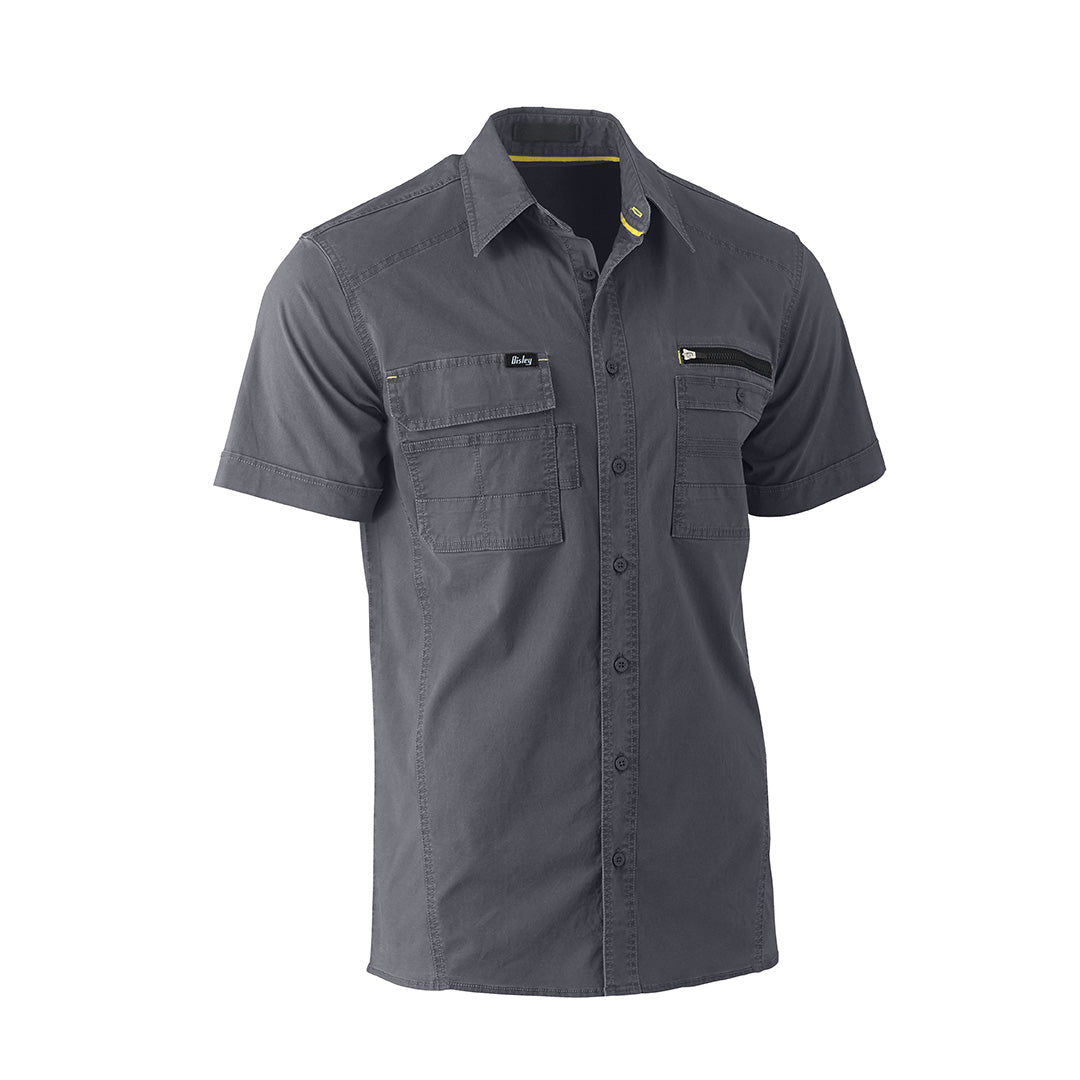 Bisley The Flex and Move Utility Shirt | Short Sleeve | Mens Charcoal Shirts & Tops