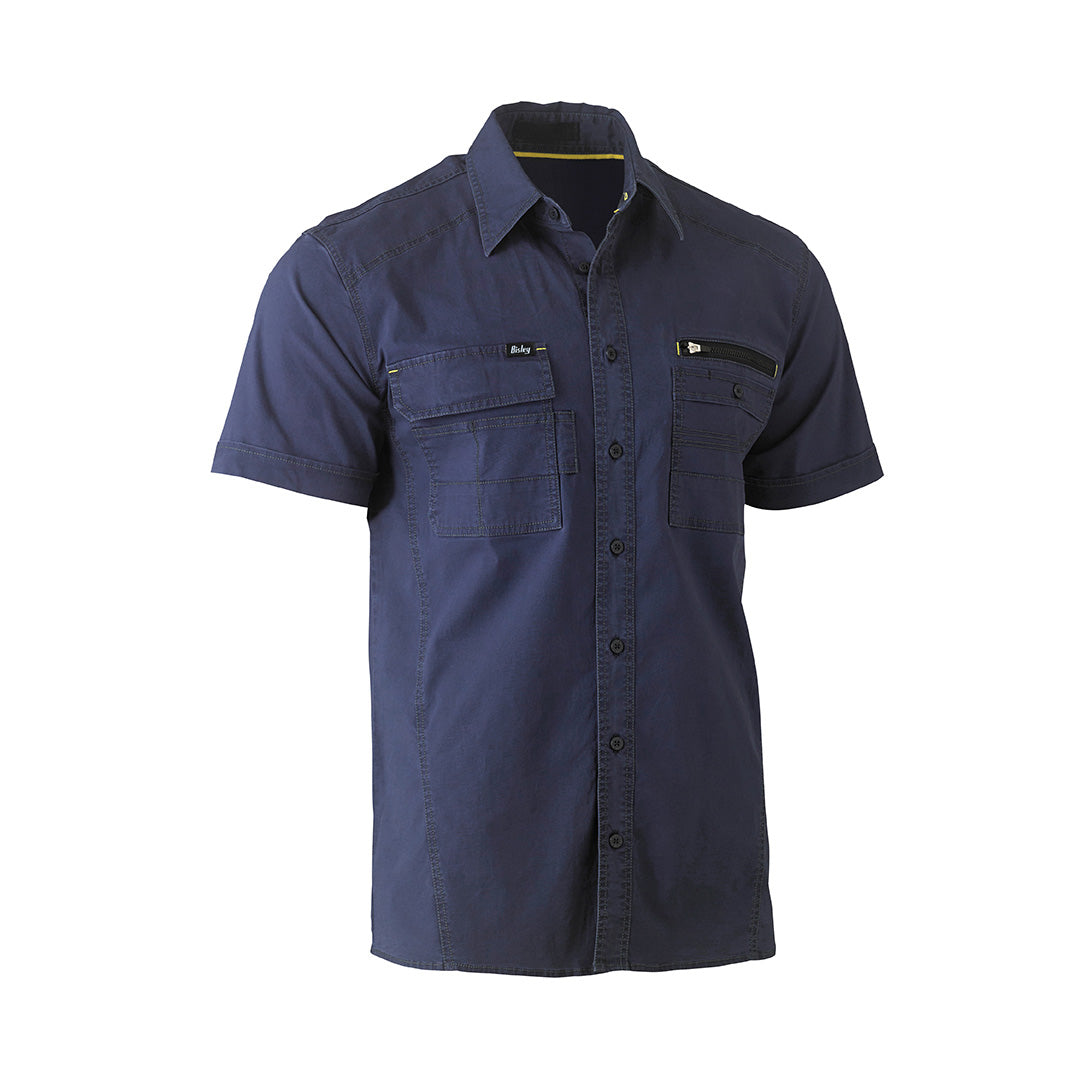 Bisley The Flex and Move Utility Shirt | Short Sleeve | Mens Navy Shirts & Tops