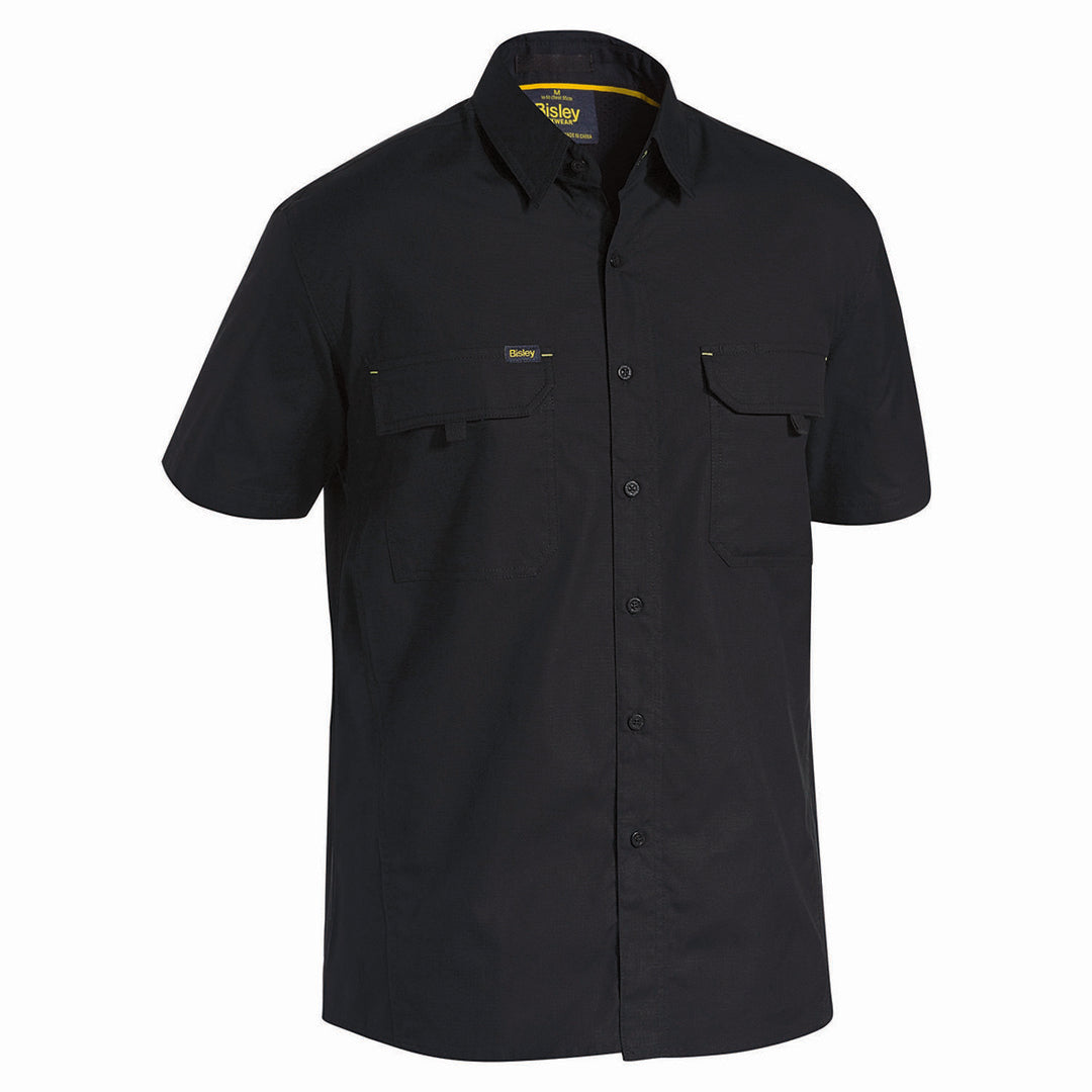 Bisley The X Airflow Rip Stop Shirt | Short Sleeve | Mens Black Shirts & Tops