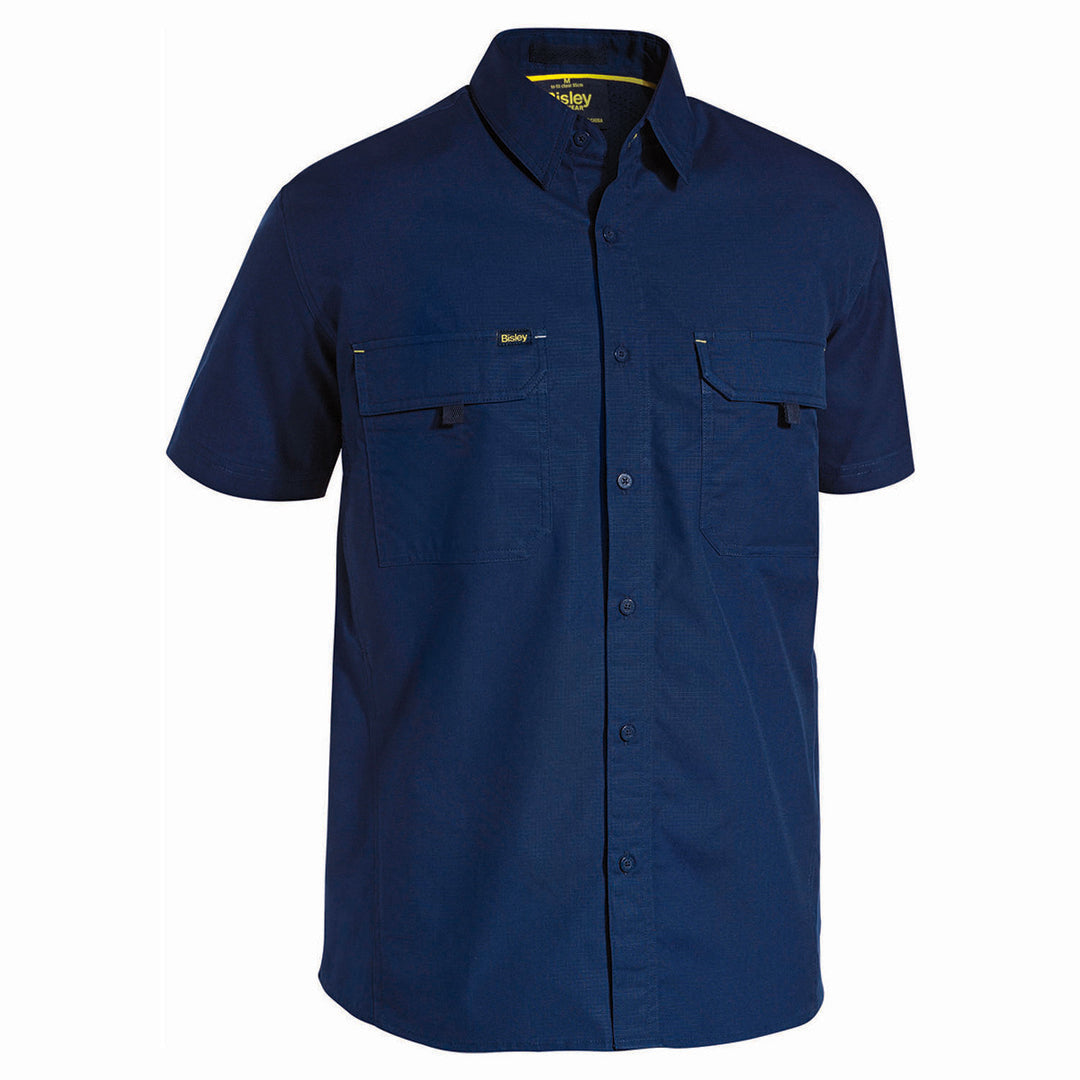 Bisley The X Airflow Rip Stop Shirt | Short Sleeve | Mens Navy Shirts & Tops