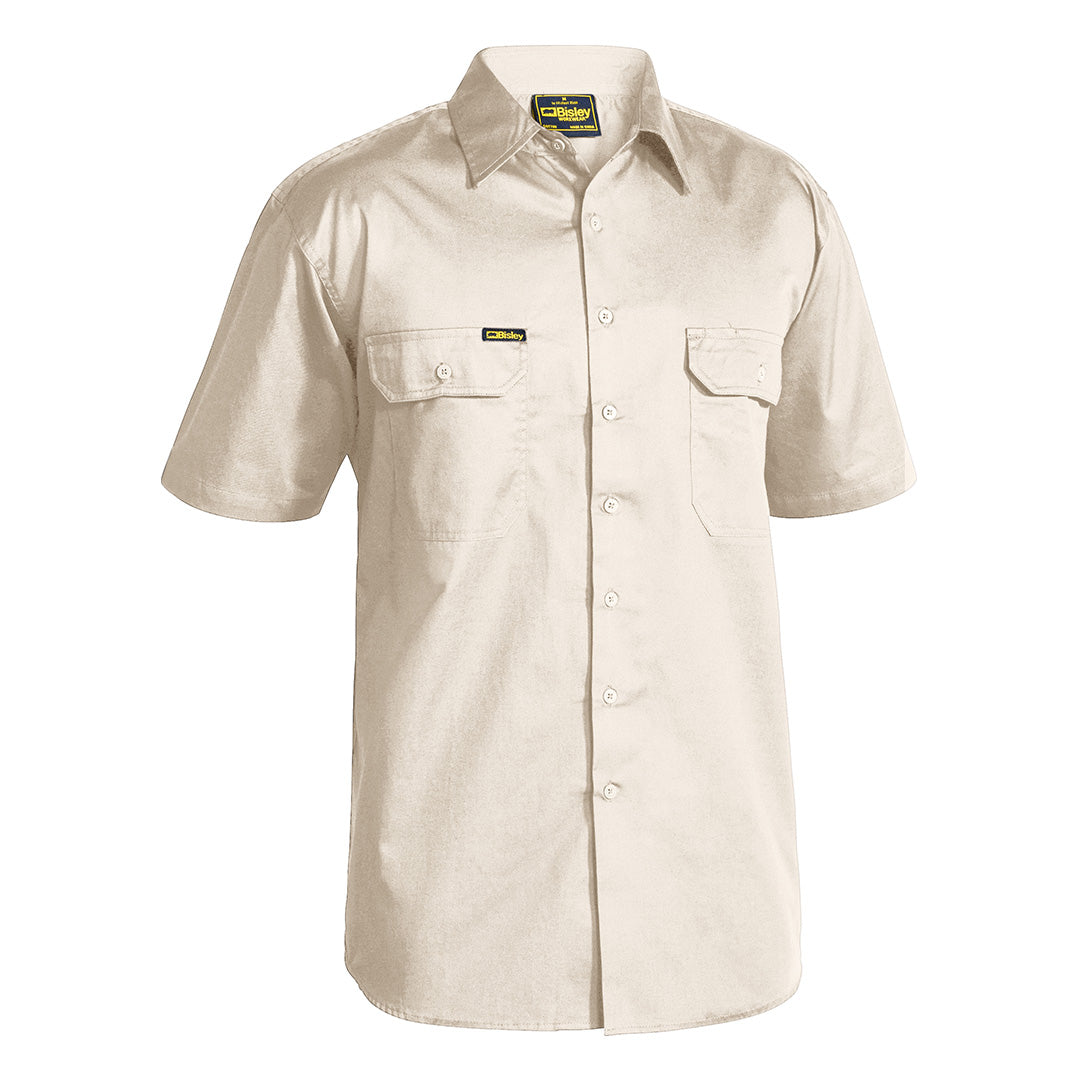 Bisley The Cool Lightweight Drill Shirt | Short Sleeve | Mens Sand Shirts & Tops