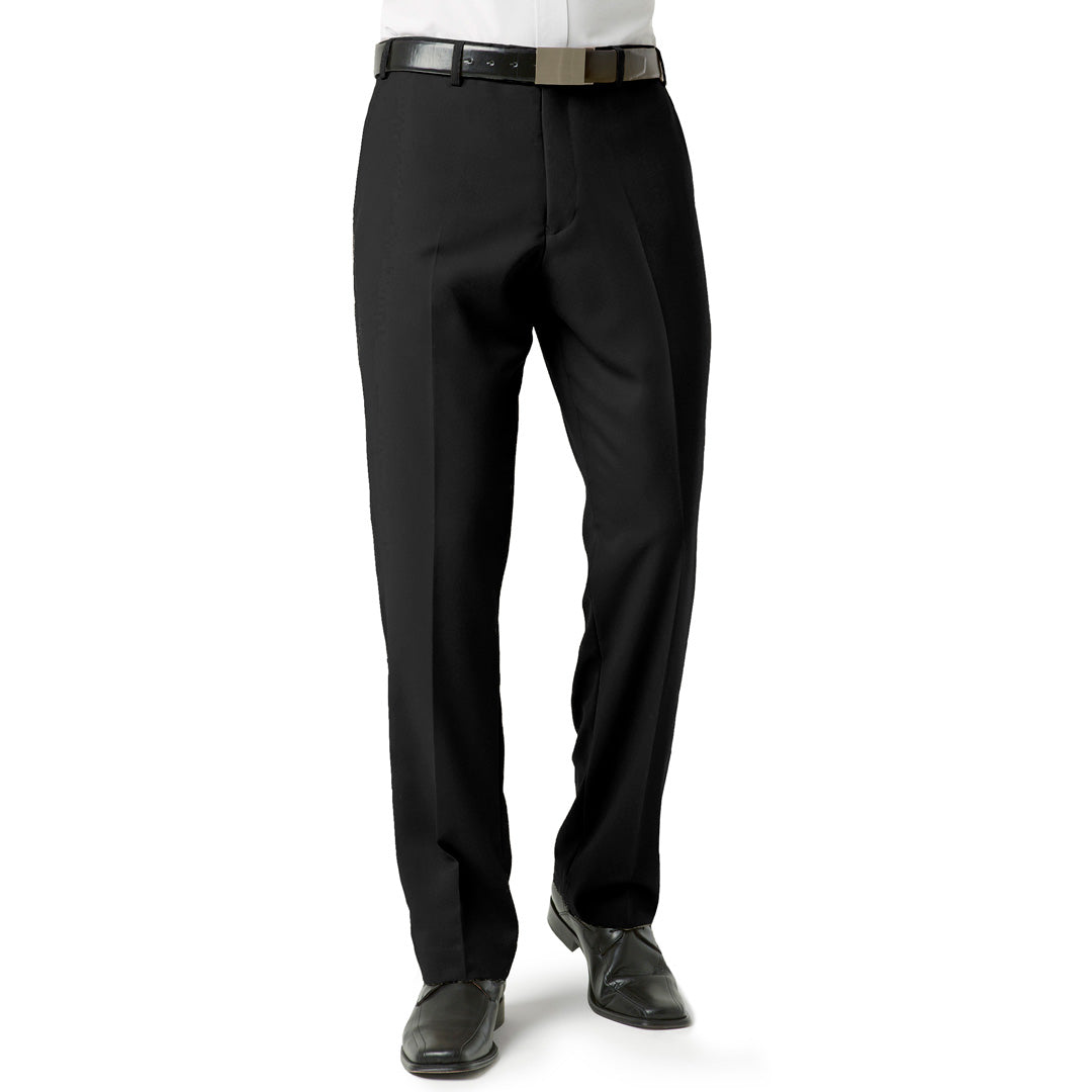 Biz Collection The Classic Flat Pant | Mens Black Pants