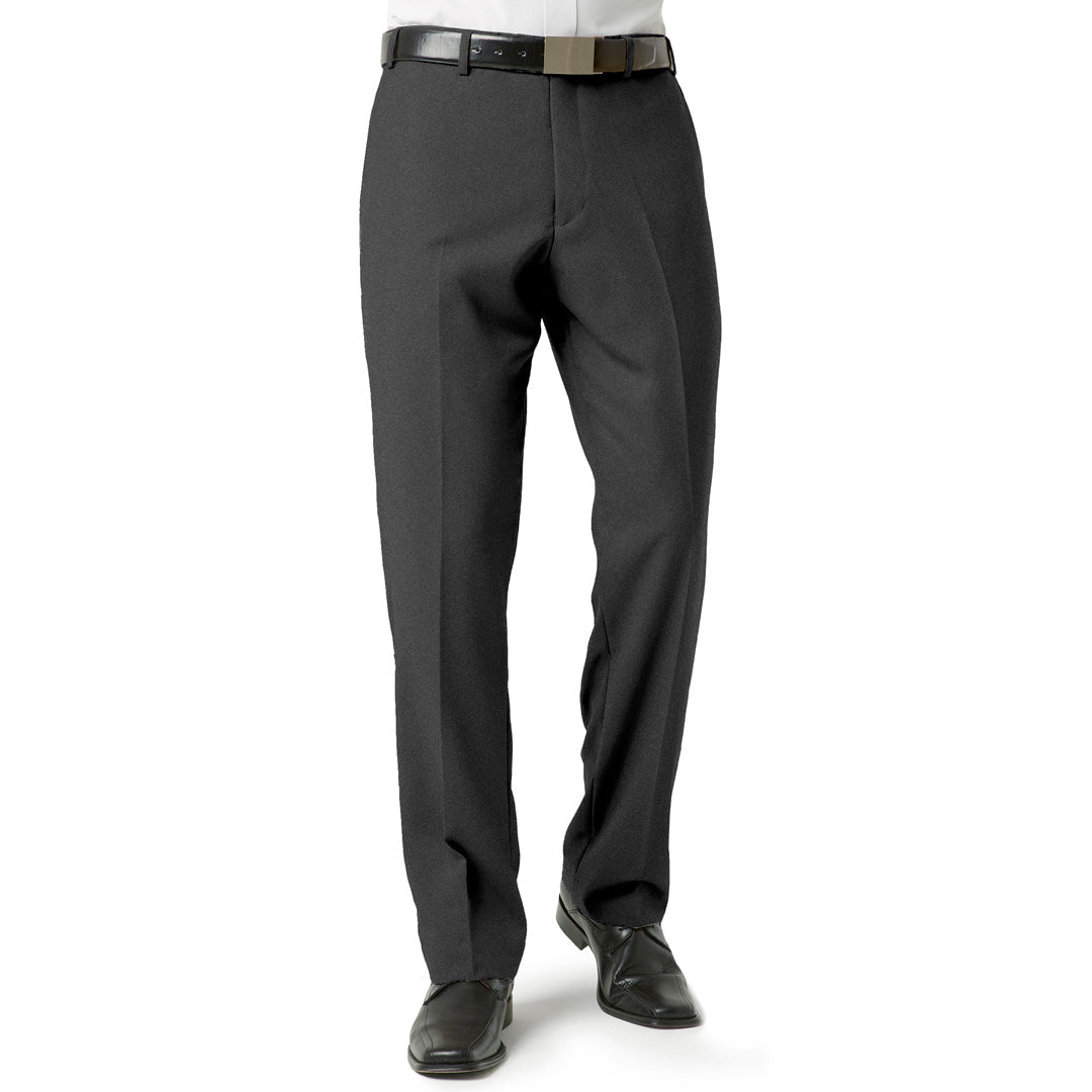 Biz Collection The Classic Flat Pant | Mens Charcoal Pants