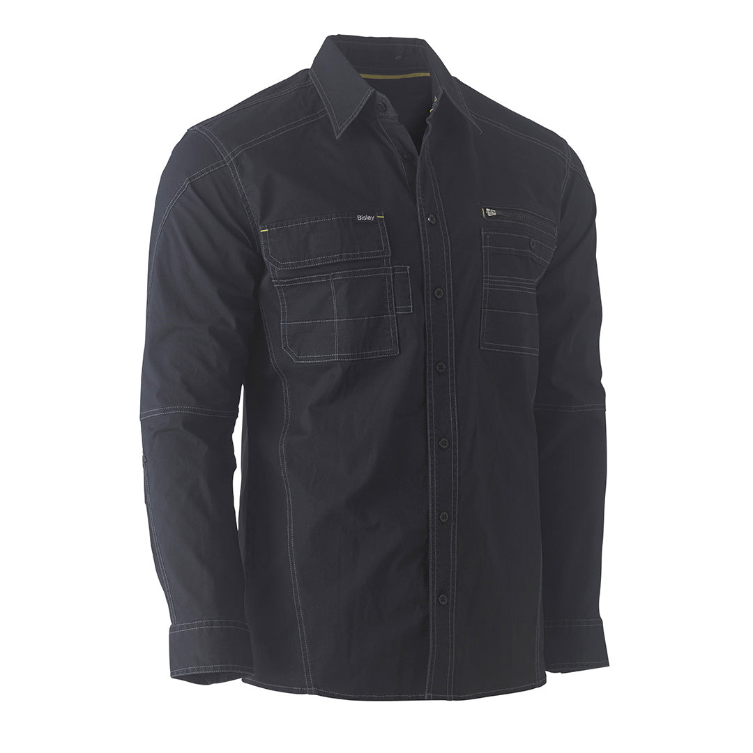 Bisley The Flex and Move Utility Shirt | Long Sleeve | Mens Black Shirts & Tops