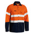 Bisley The Tencate Tecasafe Plus 700 Taped FR Vented Shirt | Hi Vis | Long Sleeve | Mens Orange/Navy Work Safety Protective Gear
