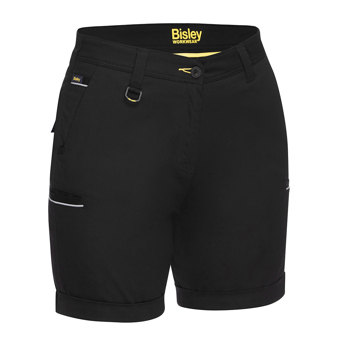 Bisley The Stretch Cotton Drill Short | Ladies Black Shorts