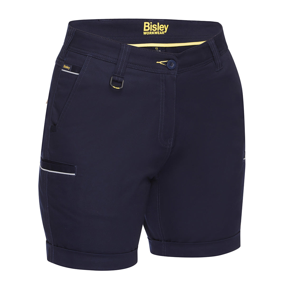 Bisley The Stretch Cotton Drill Short | Ladies Navy Shorts