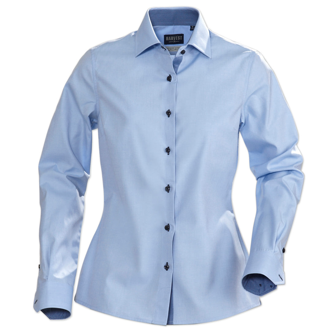 James Harvest The Baltimore Shirt | Ladies | Long Sleeve Light Blue Shirts & Tops