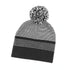 Grace Collection The Stripe Pom Pom Beanie | Unisex Black/White Hats
