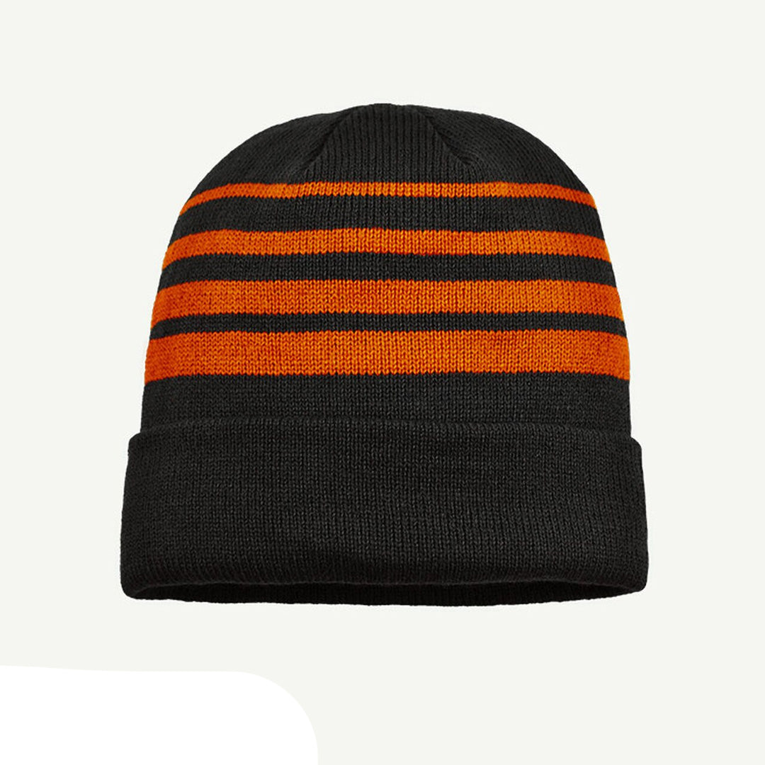 Grace Collection The Multi Stripe Beanie | Unisex Black/Orange Hats