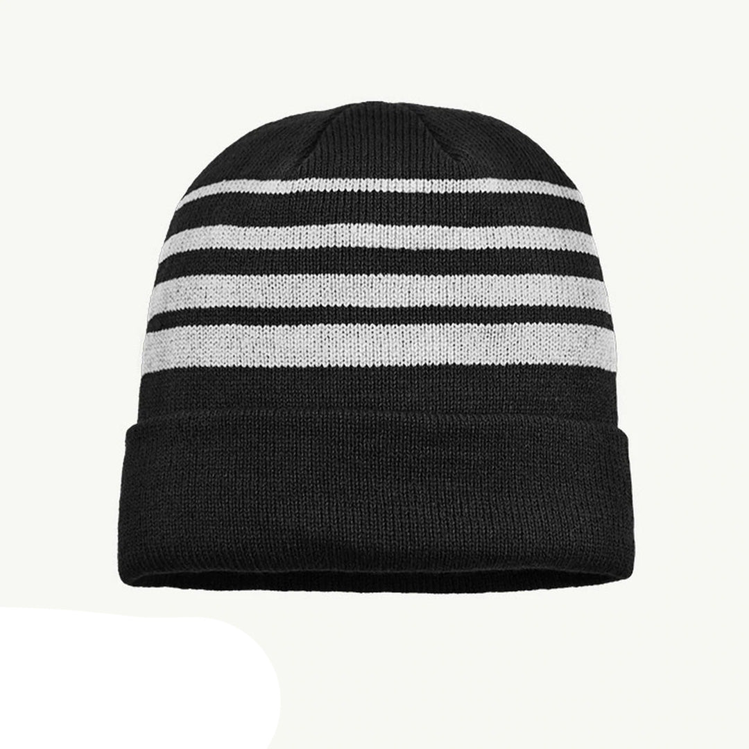 Grace Collection The Multi Stripe Beanie | Unisex Black/White Hats