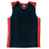 Bocini The Contrast Basketball Singlet | Mens Black/Red Basketball Uniforms