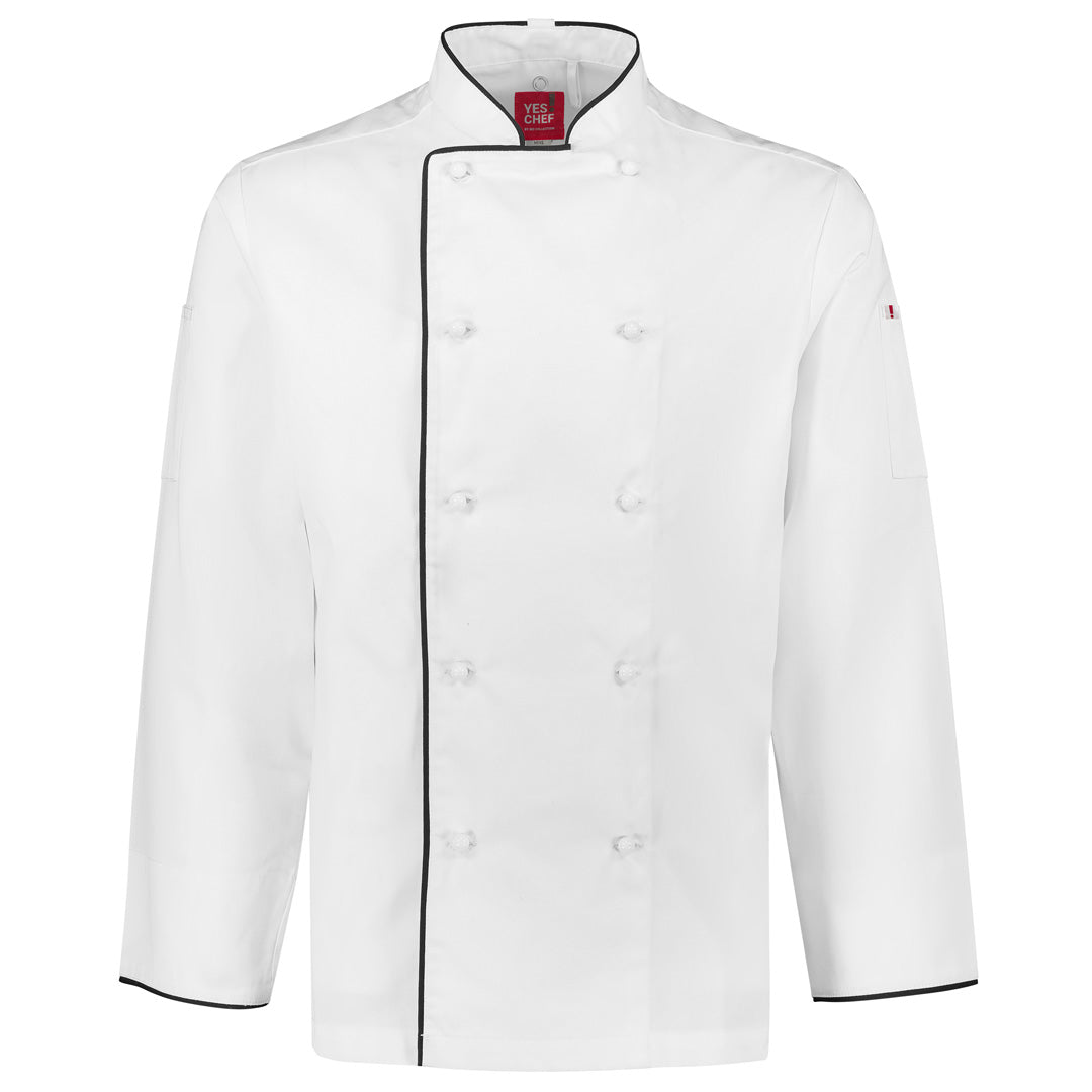 Yes! Chef The Al Dente Chefs Jacket | Long Sleeve | Mens White/Black Chef's Jackets