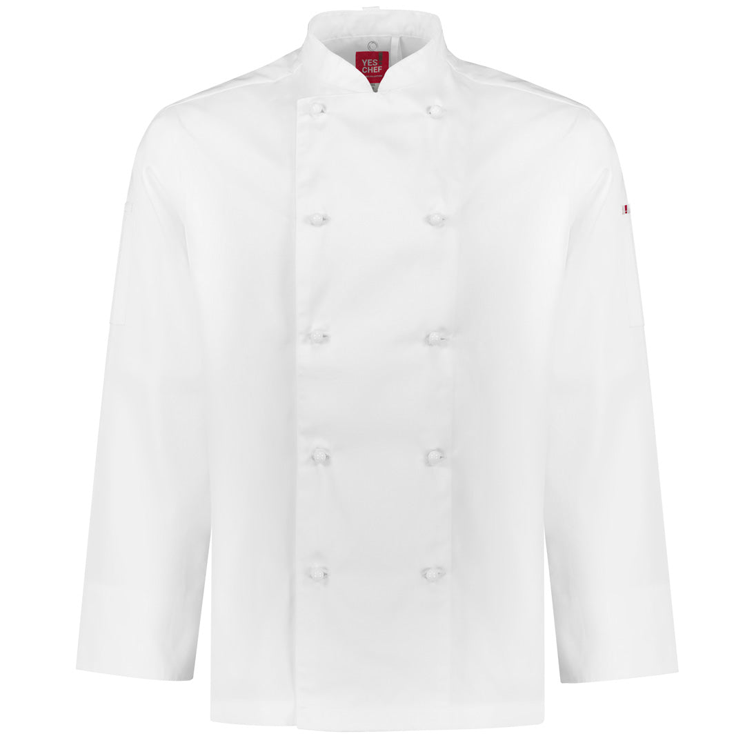 Yes! Chef The Al Dente Chefs Jacket | Long Sleeve | Mens White Chef's Jackets