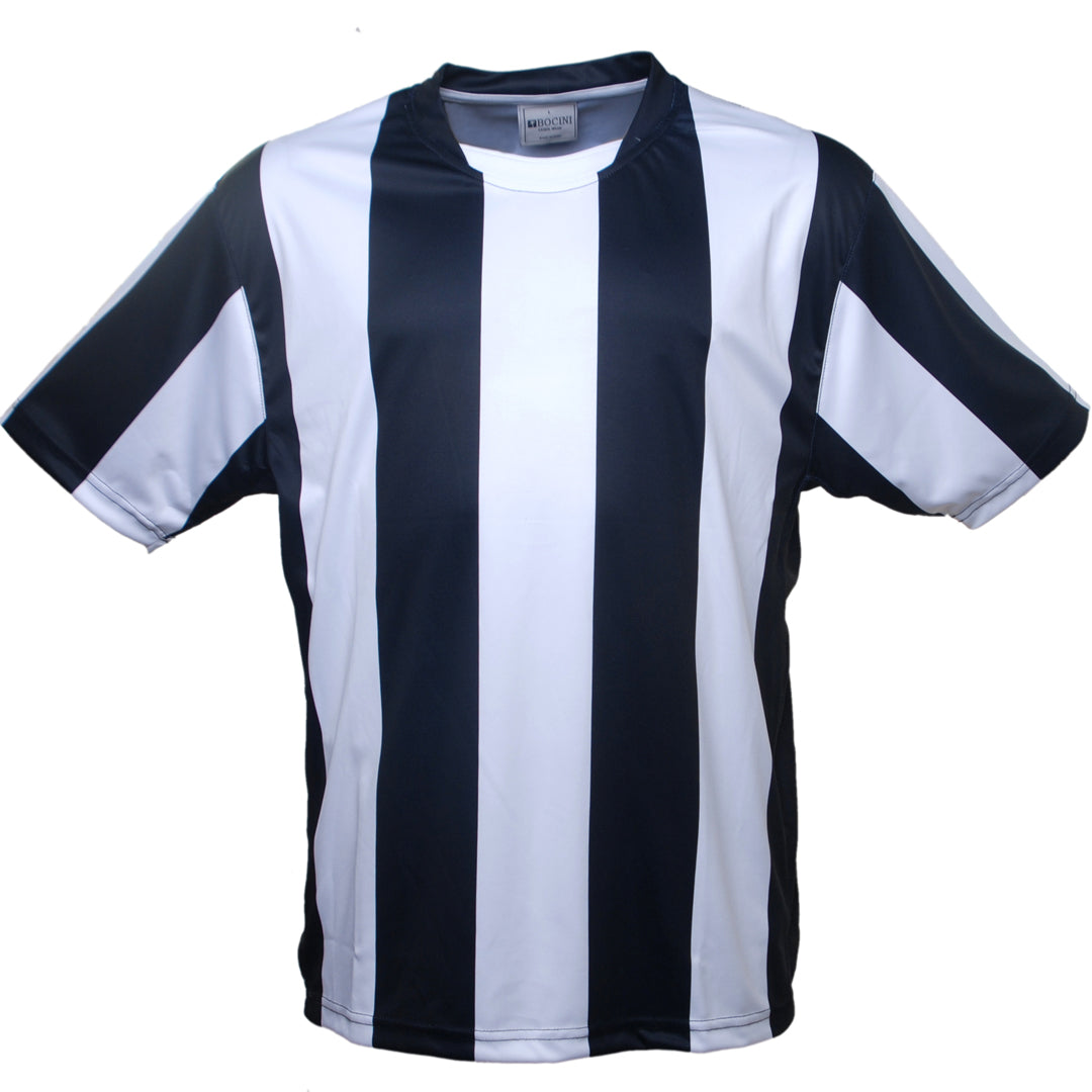 Bocini The Striped Soccer Jersey | Kids Black/White Soccer Uniforms