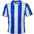Bocini The Striped Soccer Jersey | Kids Royal/White Soccer Uniforms