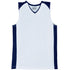 Bocini The Contrast Basketball Singlet | Mens White/Navy Basketball Uniforms