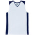 Bocini The Contrast Basketball Singlet | Kids White/Navy Basketball Uniforms