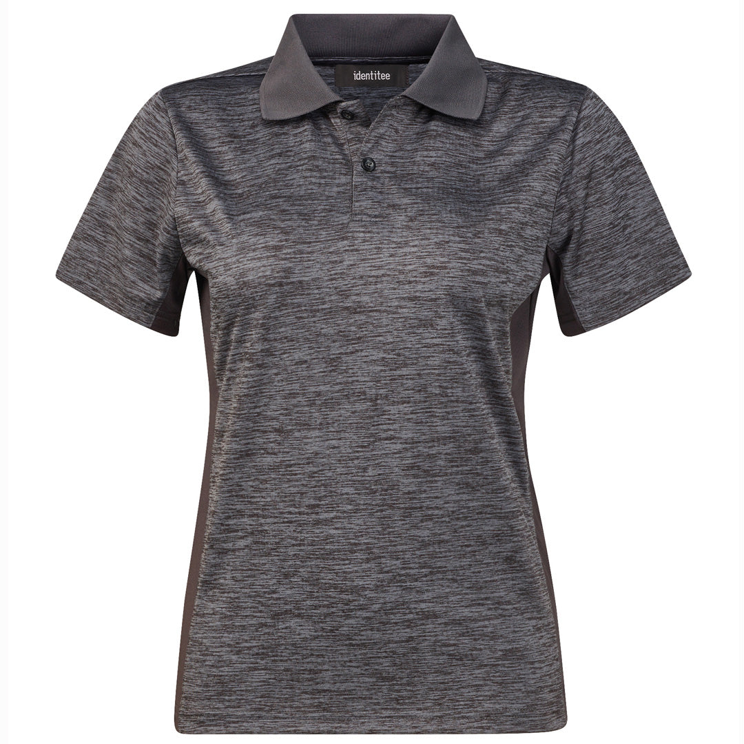 Identitee The Bailey Polo | Ladies Charcoal Marle Shirts & Tops
