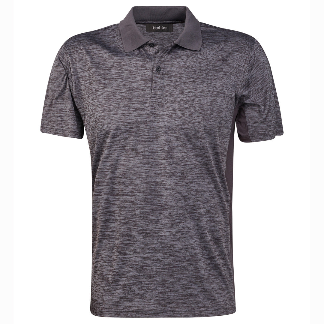 Identitee The Bailey Polo | Mens Charcoal Marle Shirts & Tops