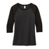 District The Tri Blend 3/4 Sleeve Tee | Ladies Black/Black Shirts & Tops